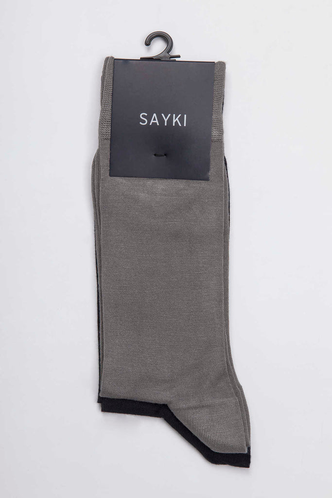 Basic Bamboo Black-Black Socks Navy-Gray - MIB