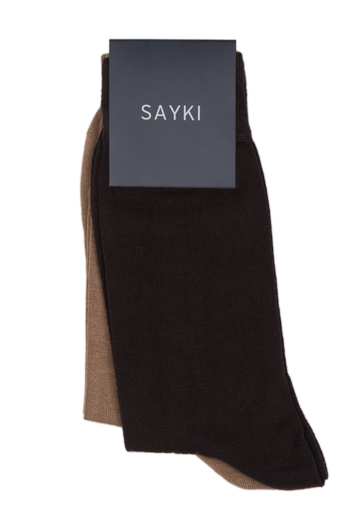 Basic Bamboo Gray-Light Navy Socks Brown - Beige - MIB