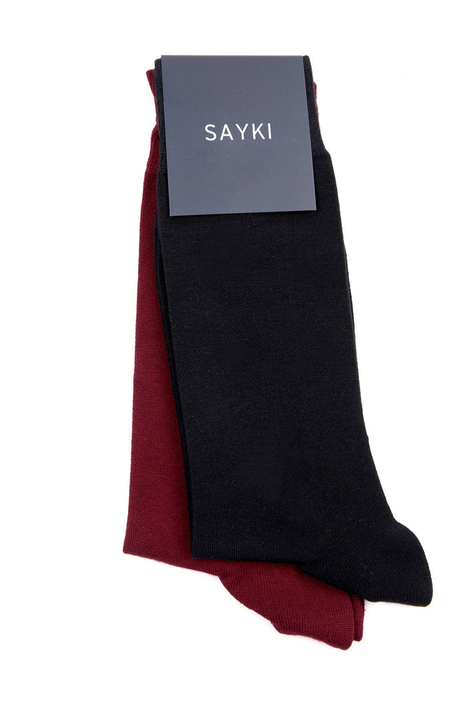 Basic Bamboo Navy-Navy Socks Black - Burgundy - MIB