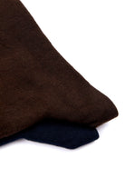 Basic Cotton Black - Navy Socks Brown-Navy - MIB