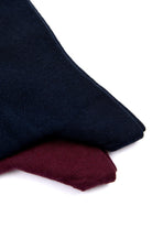 Basic Navy - Burgundy Cotton Socks - MIB