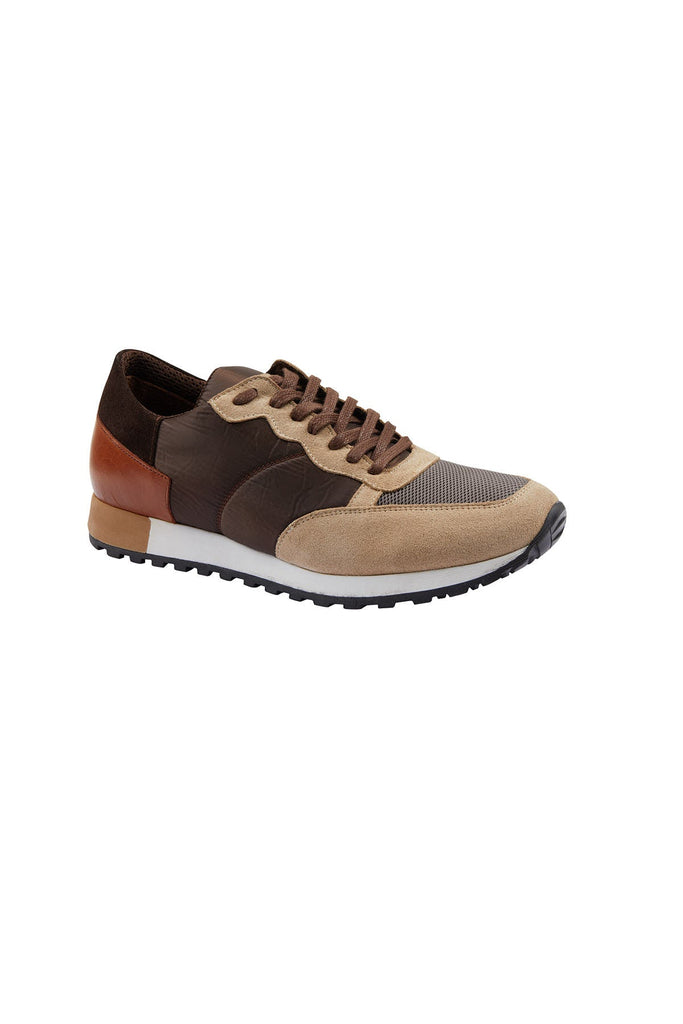 Beige Casual Lace-Up Shoes in 100% Genuine Leather Beige