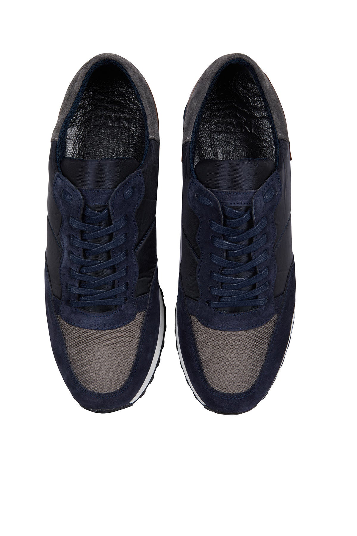 Beige Casual Lace-Up Shoes in 100% Genuine Leather Navy