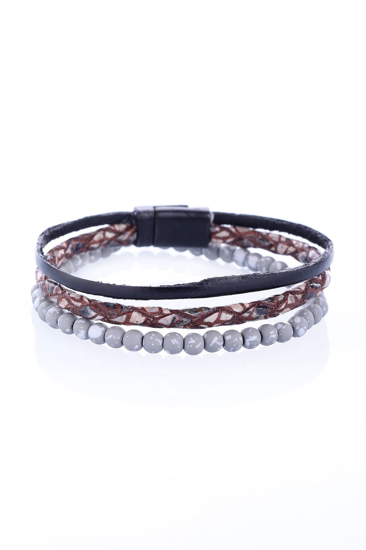 Beige Leather Bracelet - Sayki