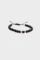 Black Bead Natural Stone Bracelet - MIB