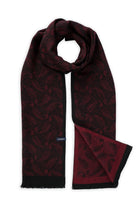 Black - Burgundy Paisley Patterned Scarf - MIB