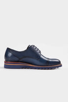 Black Casual Lace-Up Shoes in 100% Genuine Leather Navy