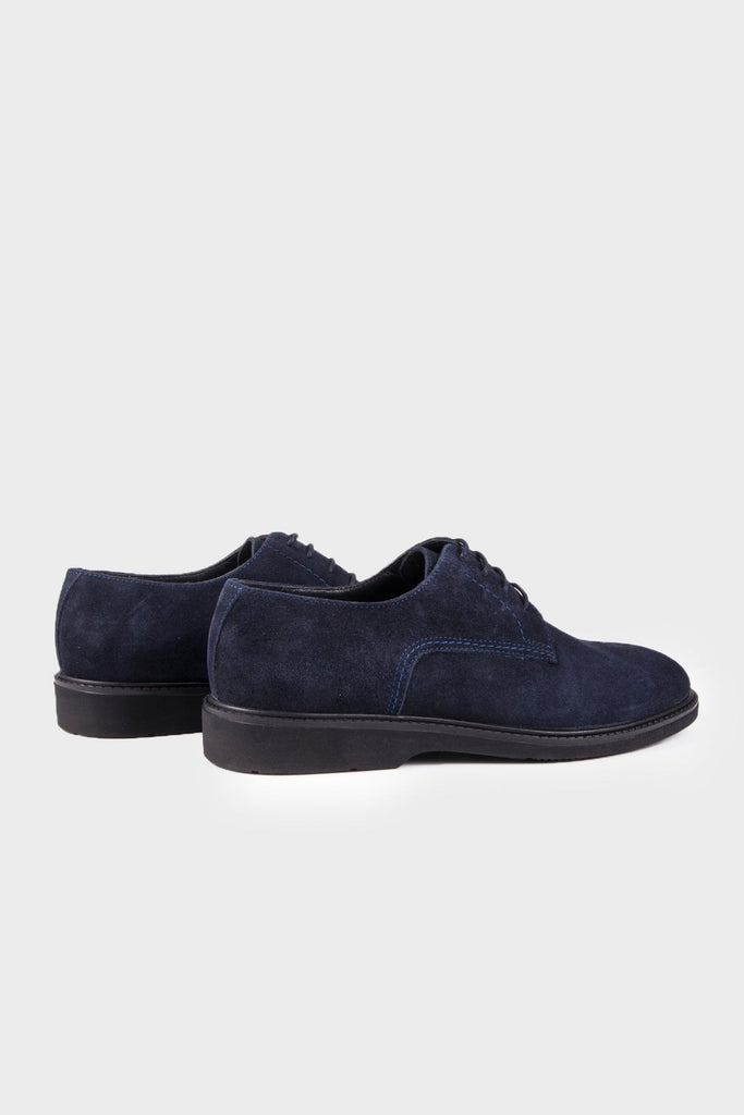 Black Casual Lace-Up Shoes in 100% Genuine Leather Navy