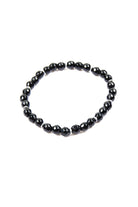 Black Faceted Onyx Bead Natural Stone Bracelet - MIB