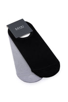 Black - Gray No Show Cotton Socks - MIB