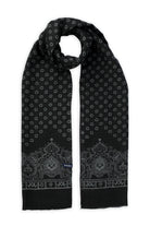 Black - Gray Round Patterned Scarf - MIB