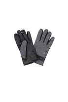 Black Herringbone Leather Gloves - MIB