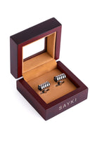 Black Natural Stone Cylindrical Cufflinks - MIB