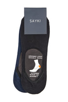 Black - Navy No Show Cotton Socks - MIB