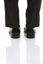 Black Patent Leather Lace-Up Cap Toe Tuxedo Shoes - MIB