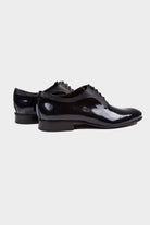 Black Patent Leather Lace-Up Oxford Tuxedo Shoes - MIB