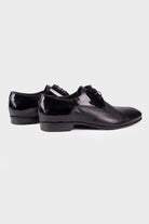 Black Patent Patent Leather Lace-Up Tuxedo Shoes Black