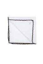 Black Trim Classic White Pocket Square - MIB