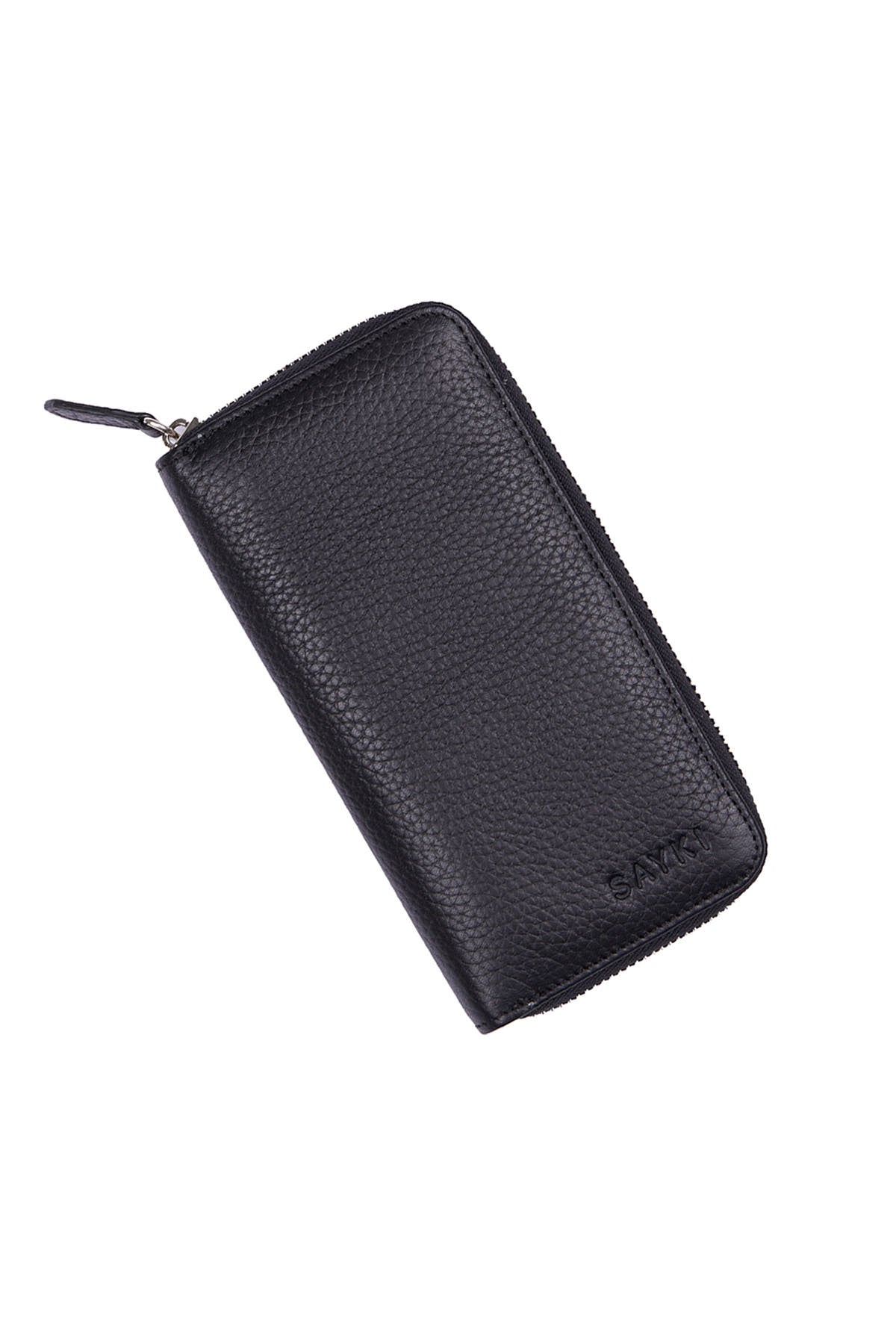 Black Zip-Around Travel Leather Wallet - MIB