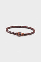 Brown Braided Leather Bracelet - MIB