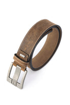 Brown Sport Stitched Faux Leather Belt - MIB