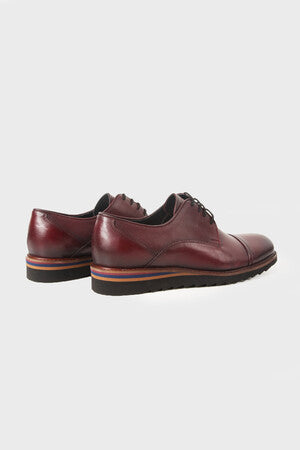 Burgundy Casual Lace-Up Shoes in 100% Genuine Leather