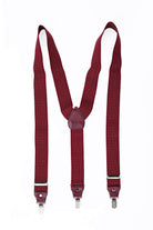 Burgundy Elastic Dot Suspenders - MIB