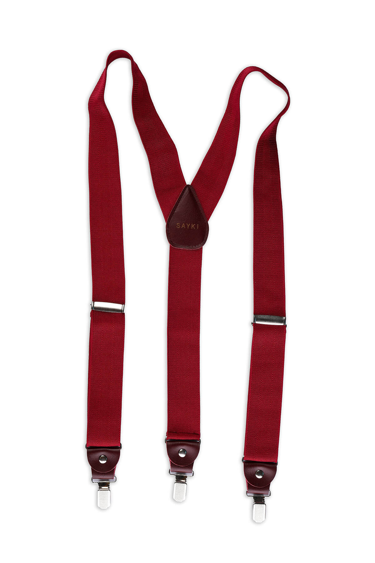 Burgundy Elastic Suspenders - MIB