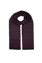 Burgundy - Gray Patterned Scarf - MIB