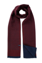 Burgundy - Navy Patterned Scarf - MIB