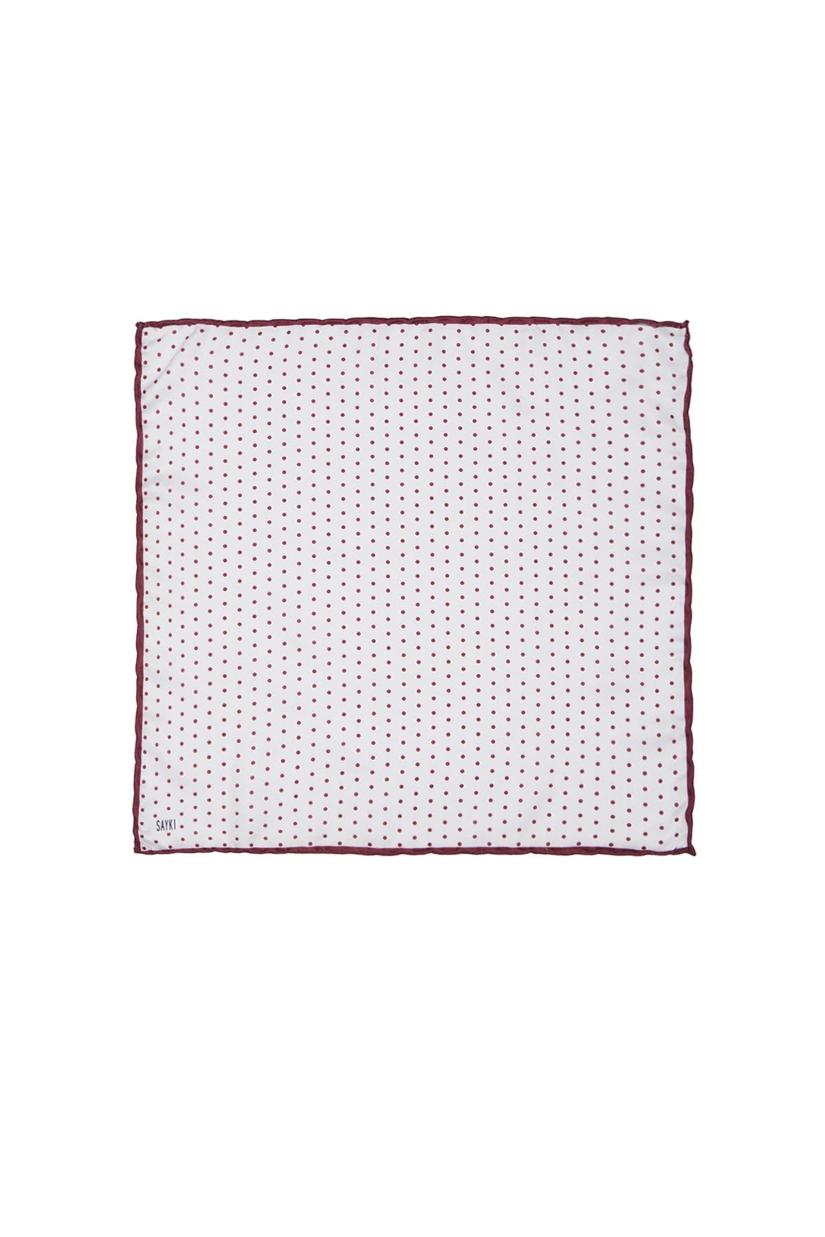 Burgundy Polka Dot Pocket Square - MIB