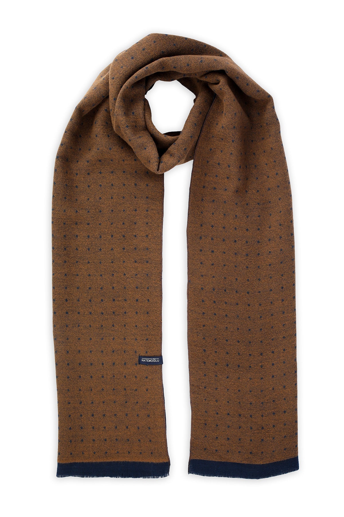 Camel - Indigo Dot Patterned Scarf - MIB