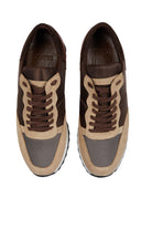 Casual 100% Genuine Leather Beige Lace-Up Shoes - MIB