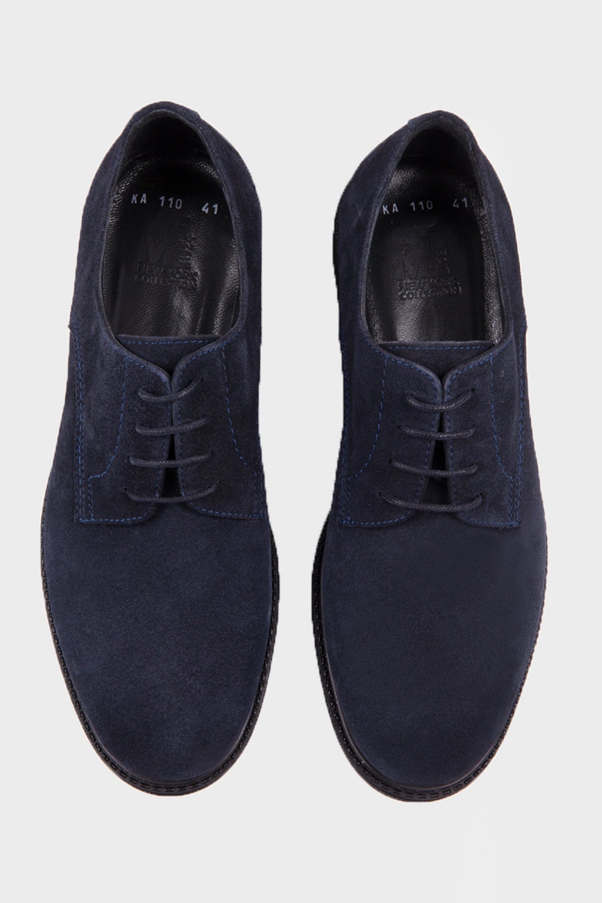 Casual 100% Genuine Leather Navy Lace-Up Shoes - MIB