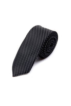 Casual 2.5-inch Black Slim Diagonal Double Dot Tie - MIB