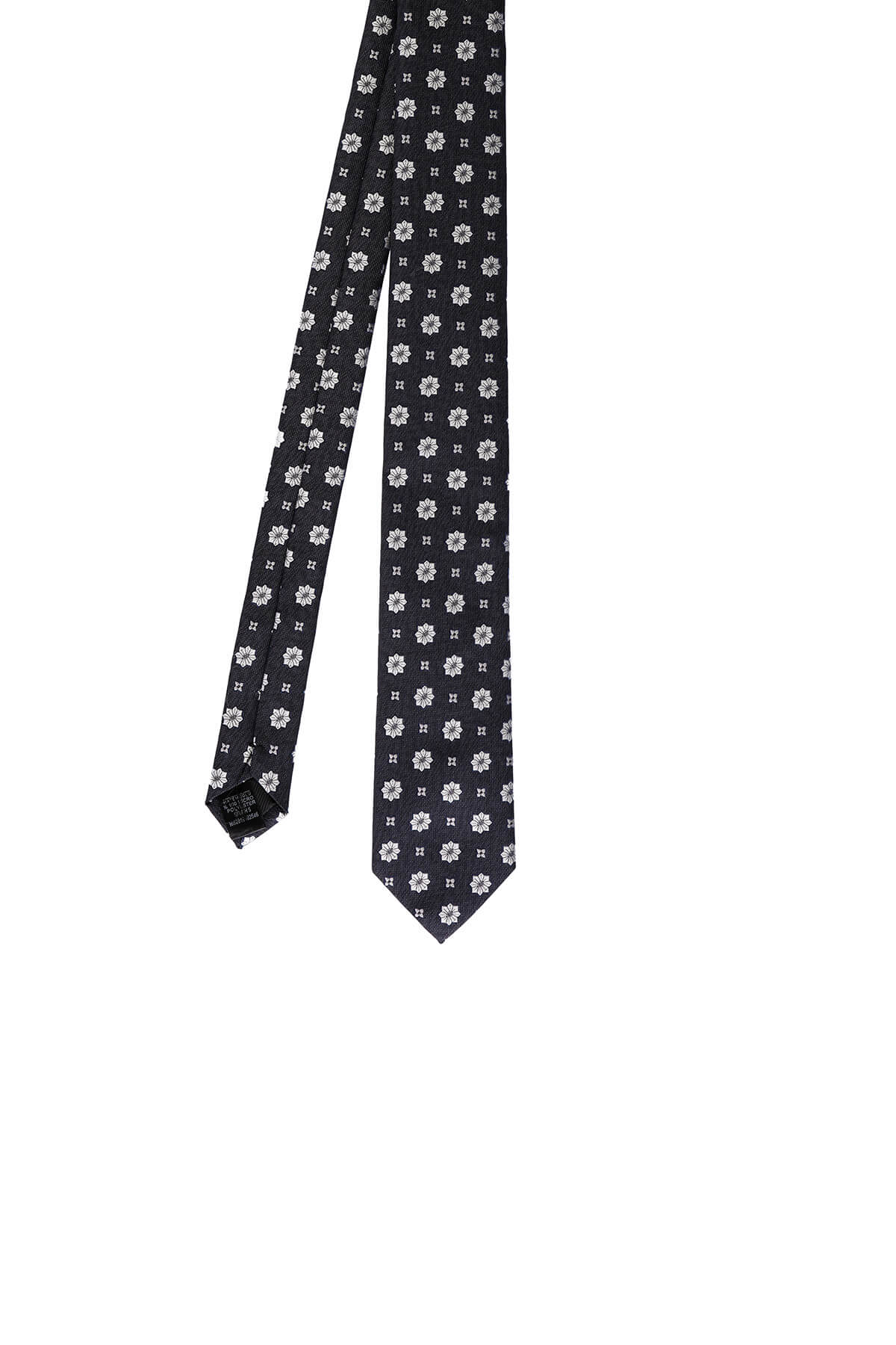 Casual 2.5-inch Black Slim Double Floral Tie - MIB