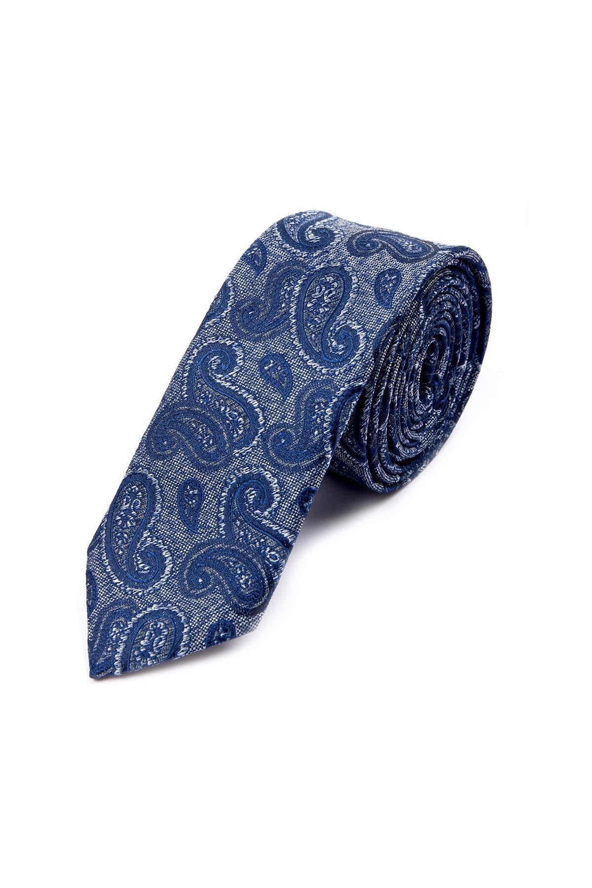 Casual 2.5-inch Gray Slim Paisley Tie - MIB