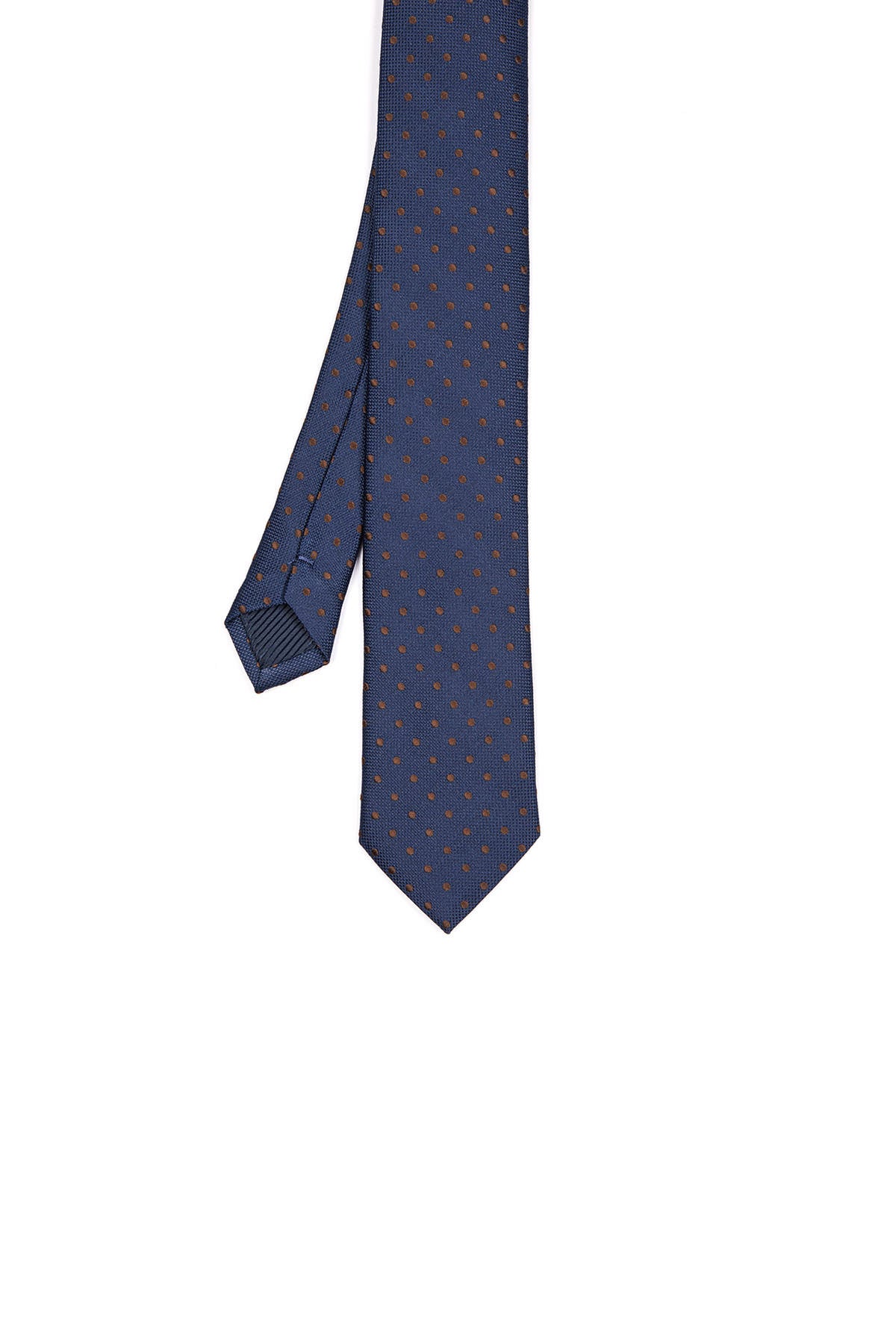 Casual 2.5-inch Navy Slim Diagonal Dot Tie - MIB