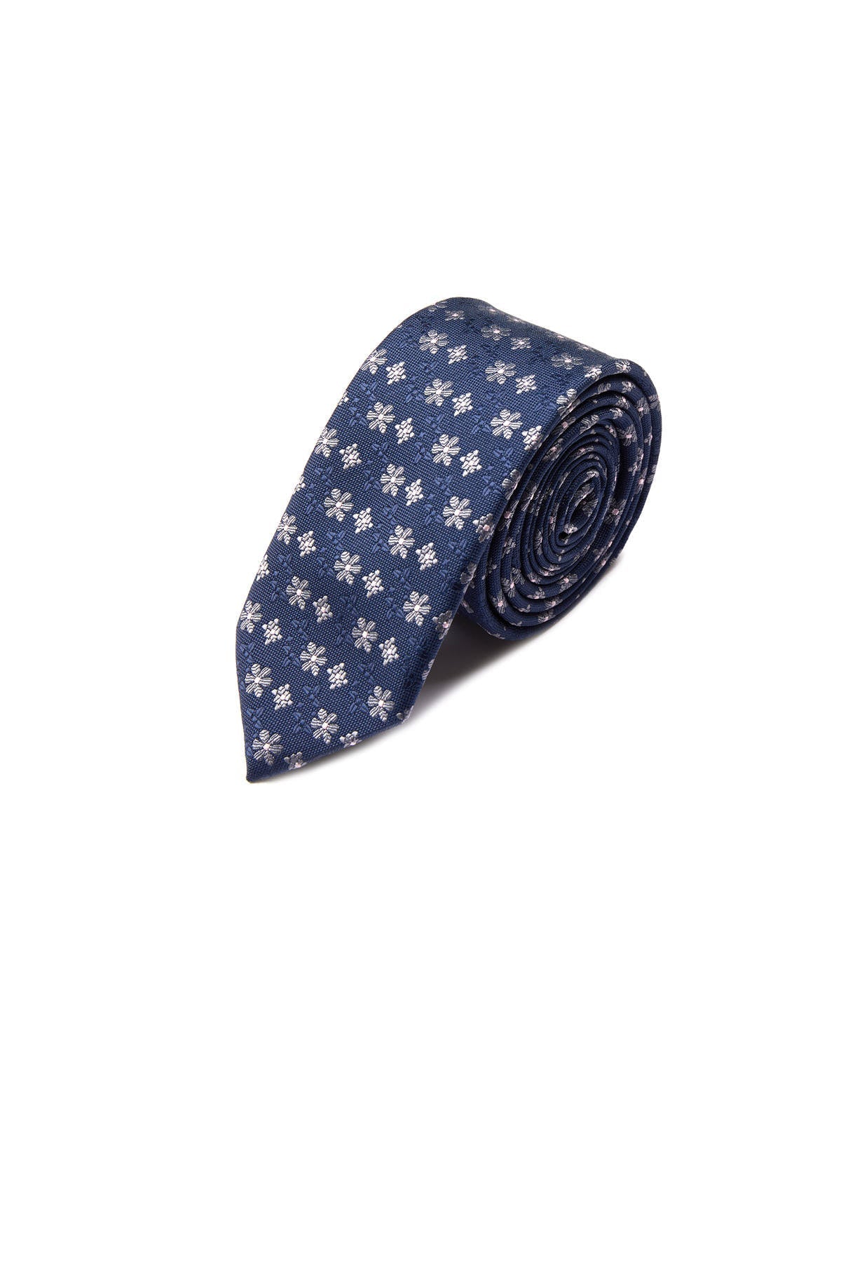 Casual 2.5-inch Navy Slim Mixed Floral Tie - MIB