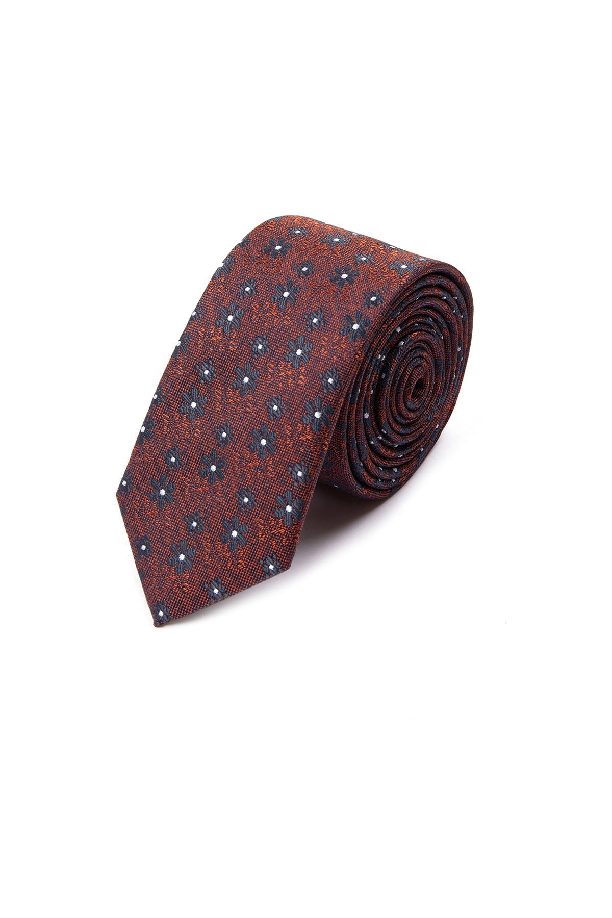 Casual 2.5-inch Orange Slim Floral Tie - MIB