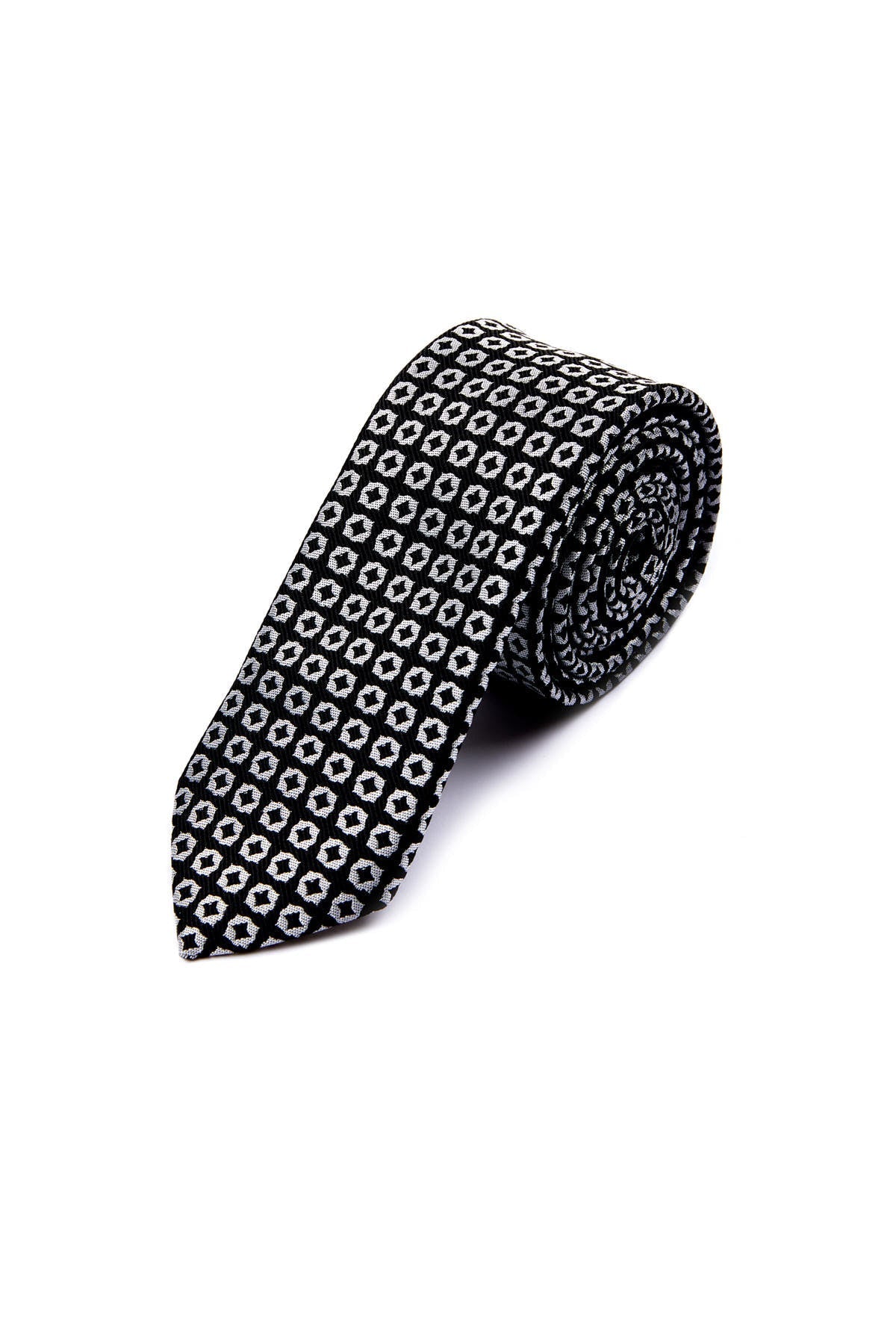 Casual 2.5-inch Slim Gold Tie Black 55 - MIB