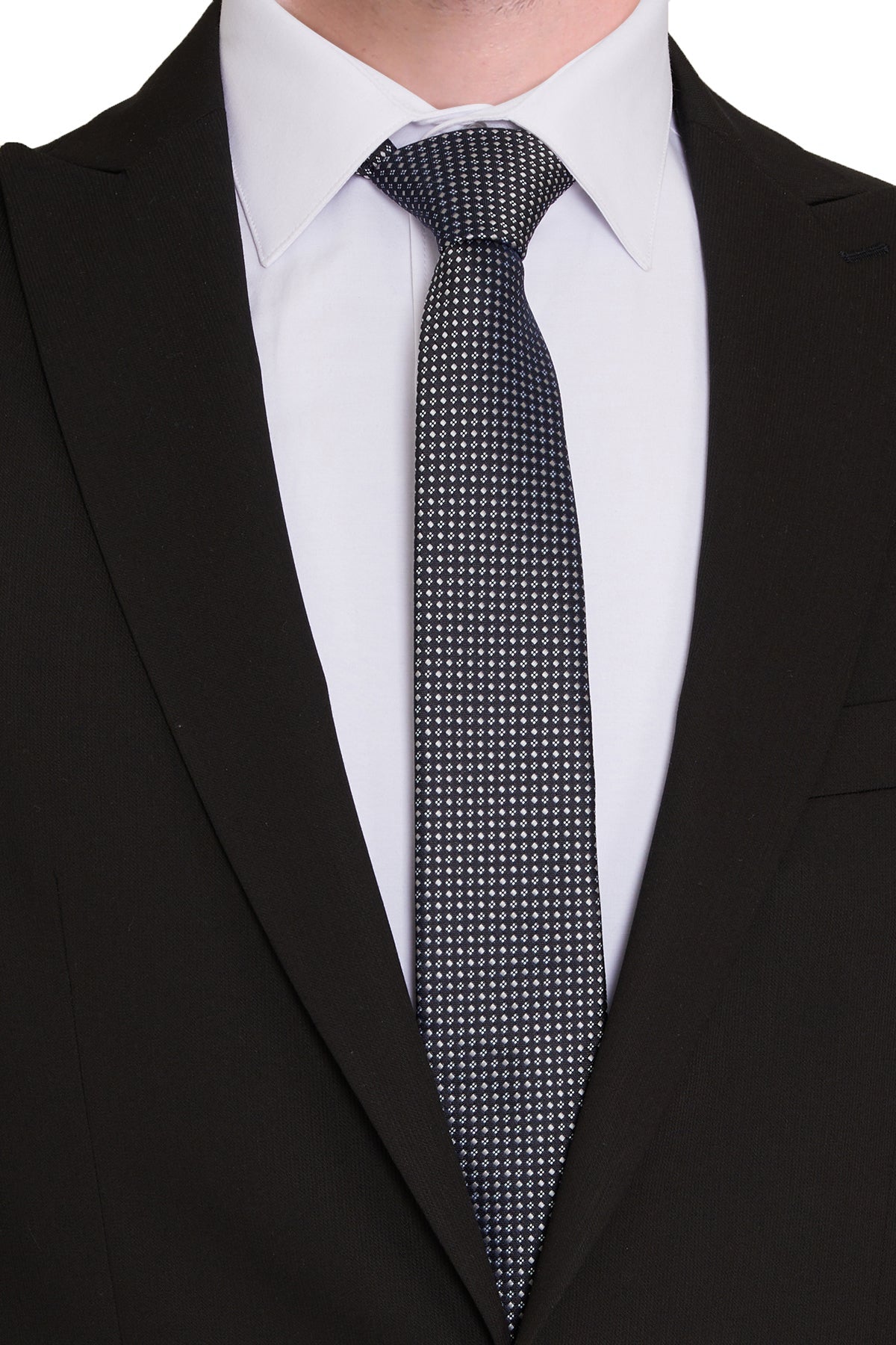 Casual 2.5-inch Slim Gold Tie Black 70 - MIB