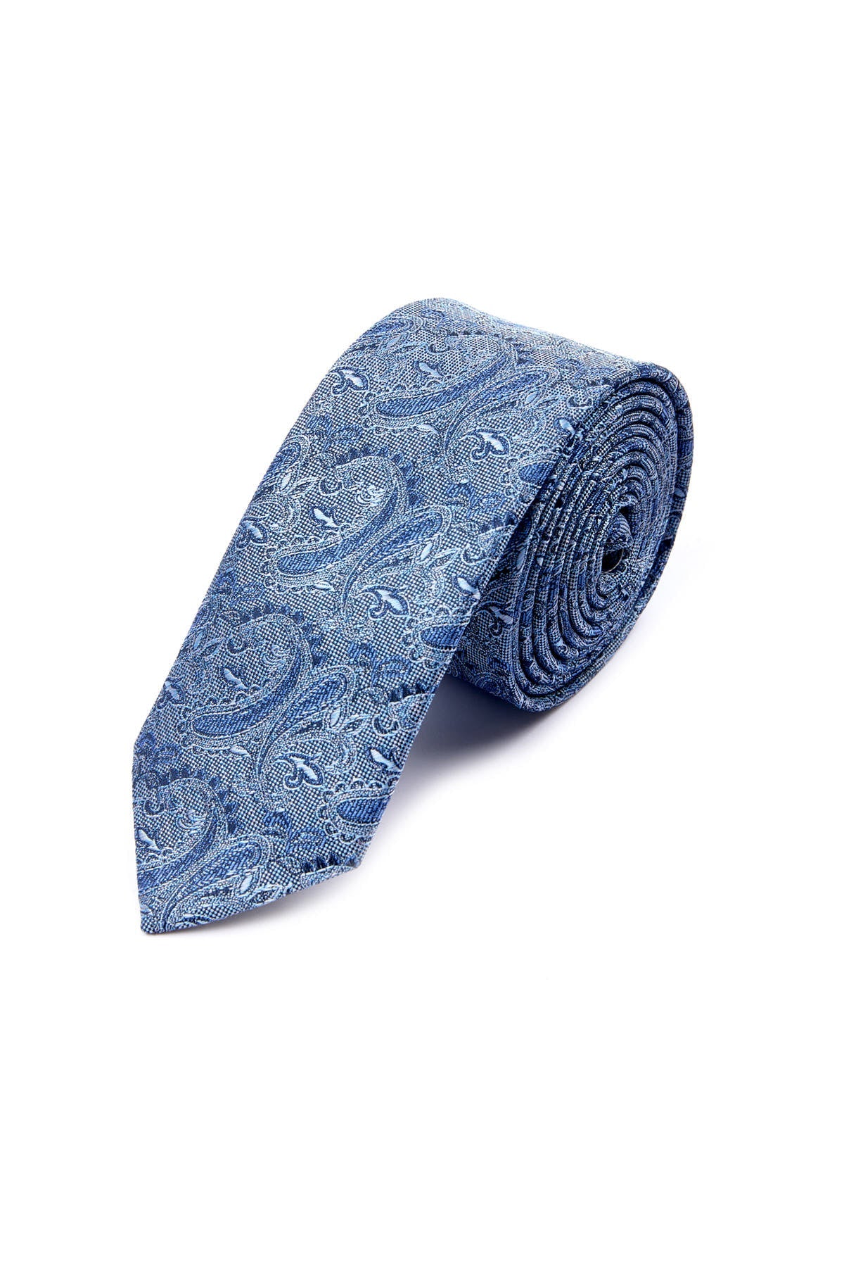 Casual 2.5-inch Slim Gold Tie Blue 2 - MIB