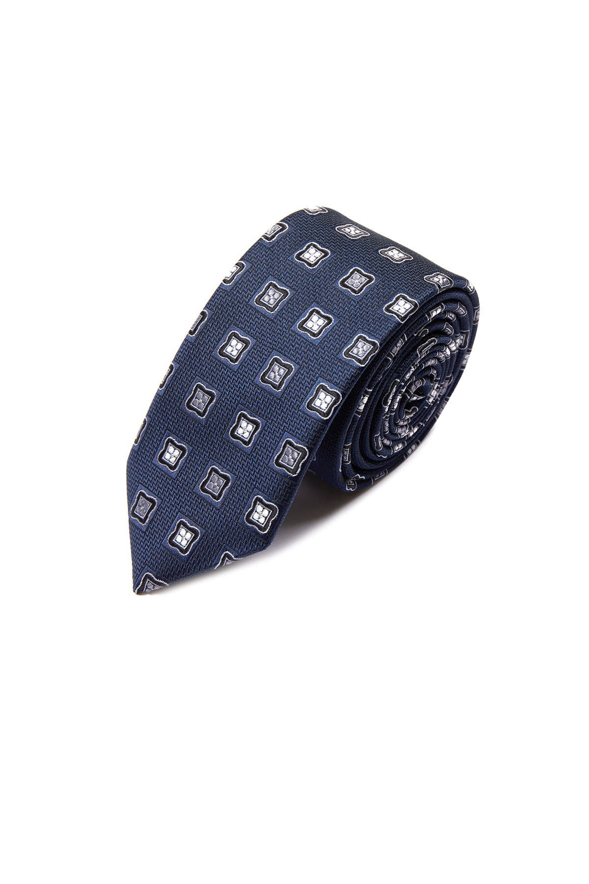 Casual 2.5-inch Slim Gold Tie Navy 17 - MIB