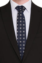 Casual 2.5-inch Slim Gold Tie Navy 17 - MIB