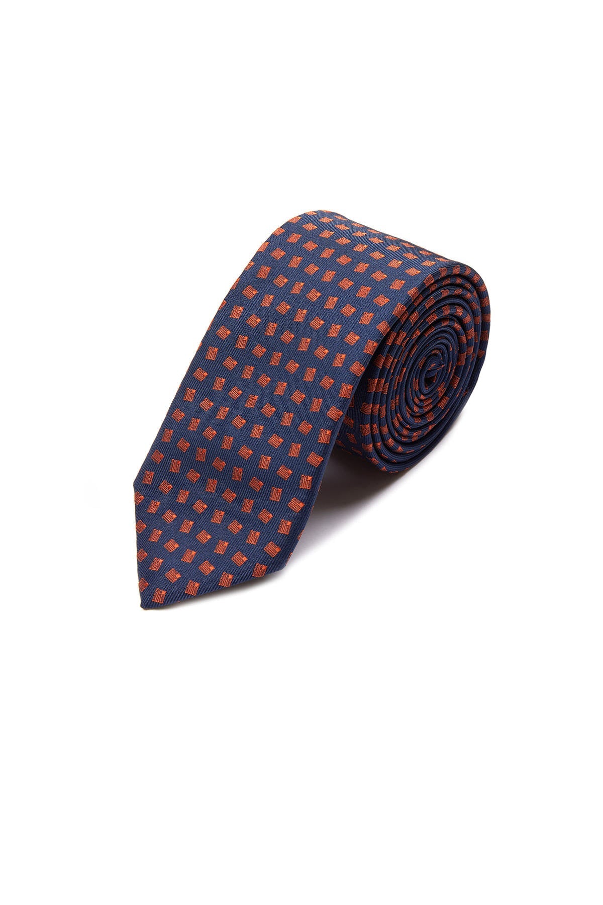 Casual 2.5-inch Slim Gold Tie Orange 7 - MIB