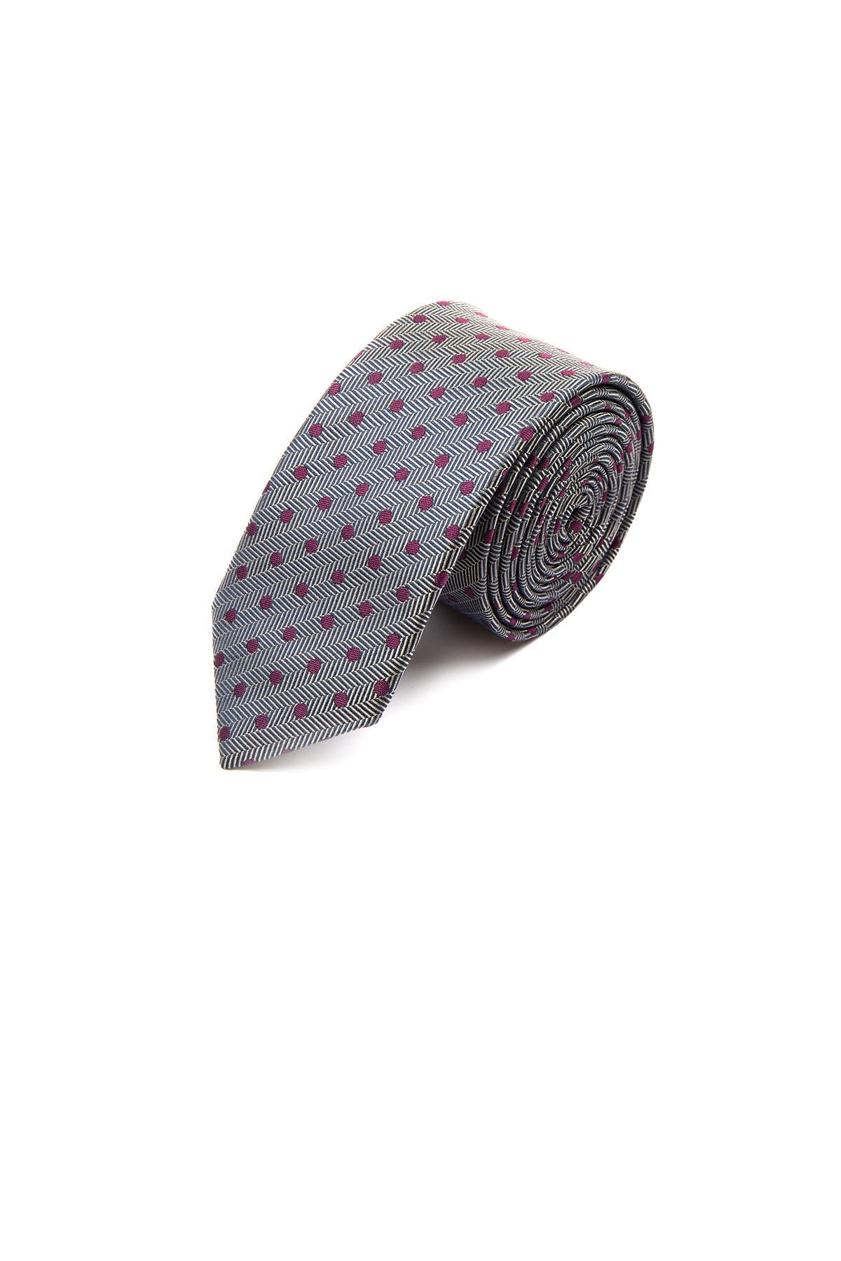 Casual 2.5-inch Slim Gold Tie Purple 1 - MIB