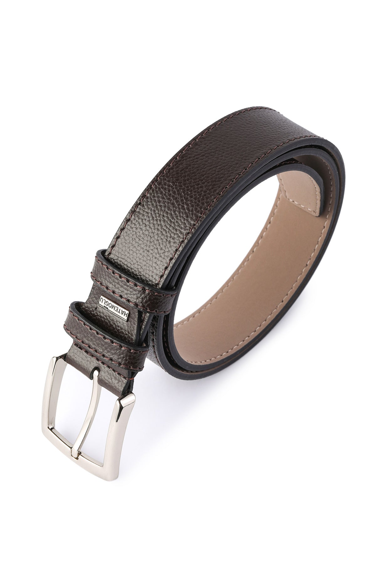 Casual Brown Faux Leather Belt - MIB