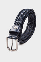 Casual Knitted Leather Navy Belt - MIB