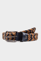 Casual Knitted Leather Navy - Tan Belt - MIB